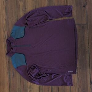 The North Face Burgundy and Gray Quarter-Zip Top